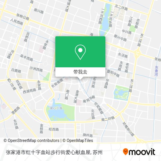 张家港市红十字血站步行街爱心献血屋地图