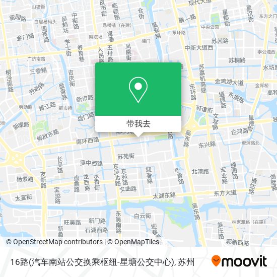 16路(汽车南站公交换乘枢纽-星塘公交中心)地图