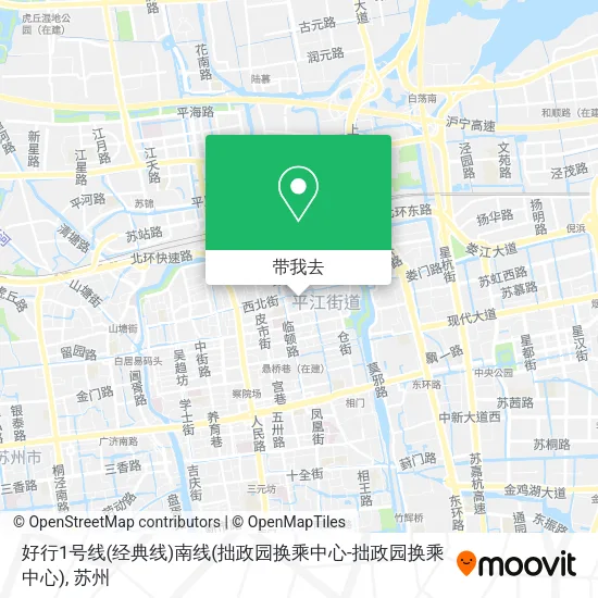 好行1号线(经典线)南线(拙政园换乘中心-拙政园换乘中心)地图