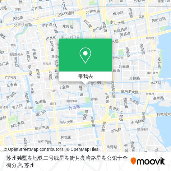 苏州独墅湖地铁二号线星湖街月亮湾路星湖公馆十全街分店地图