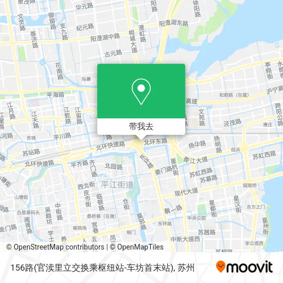 156路(官渎里立交换乘枢纽站-车坊首末站)地图