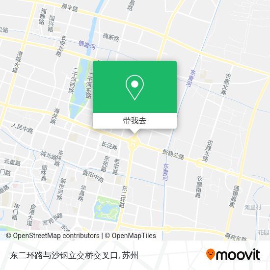 东二环路与沙钢立交桥交叉口地图