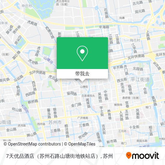 7天优品酒店（苏州石路山塘街地铁站店）地图