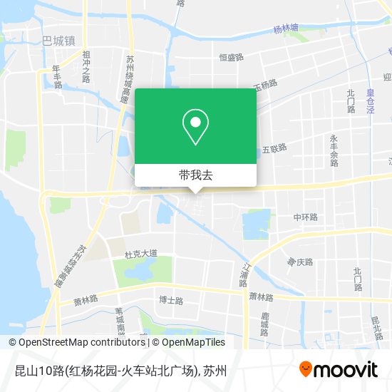 昆山10路(红杨花园-火车站北广场)地图