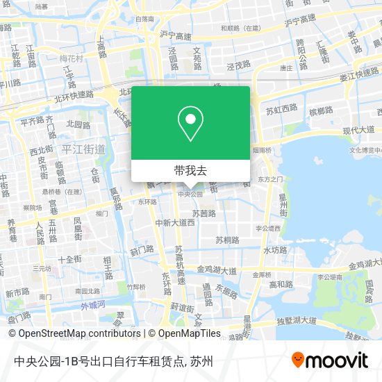 中央公园-1B号出口自行车租赁点地图