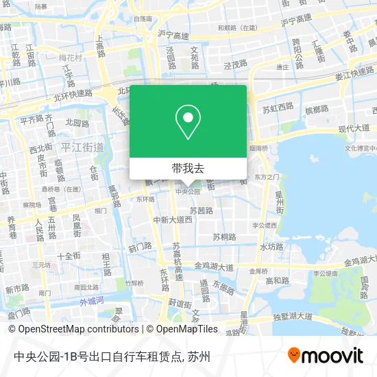 中央公园-1B号出口自行车租赁点地图