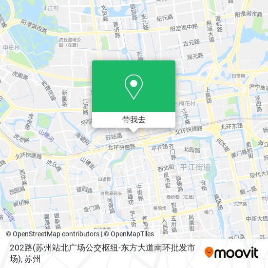 202路(苏州站北广场公交枢纽-东方大道南环批发市场)地图