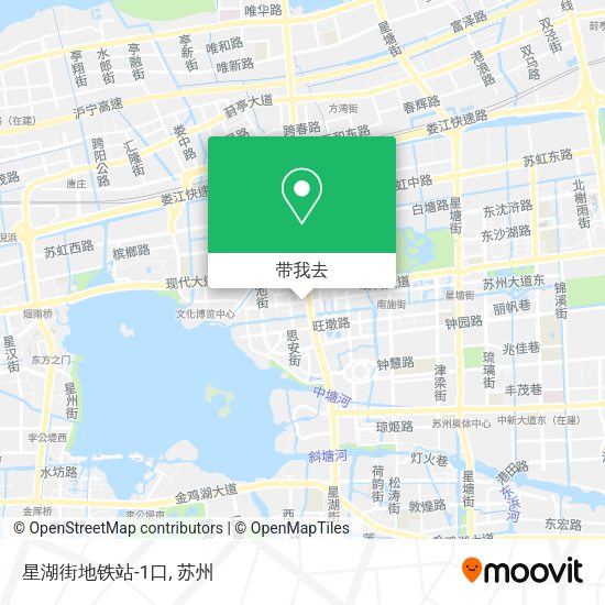 星湖街地铁站-1口地图