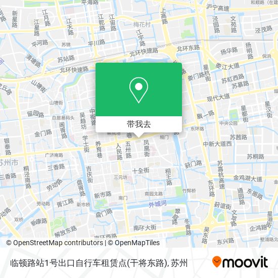 临顿路站1号出口自行车租赁点(干将东路)地图