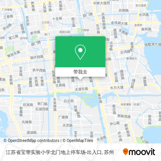 江苏省宝带实验小学北门地上停车场-出入口地图