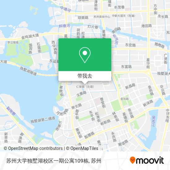苏州大学独墅湖校区一期公寓109栋地图
