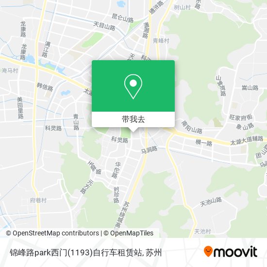 锦峰路park西门(1193)自行车租赁站地图