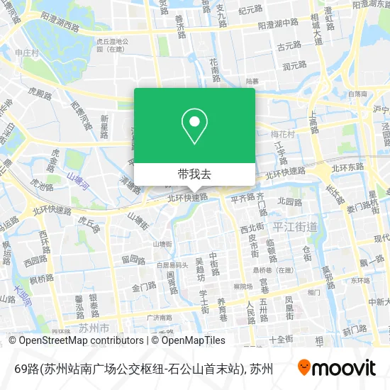 69路(苏州站南广场公交枢纽-石公山首末站)地图