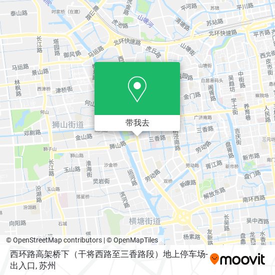 西环路高架桥下（干将西路至三香路段）地上停车场-出入口地图