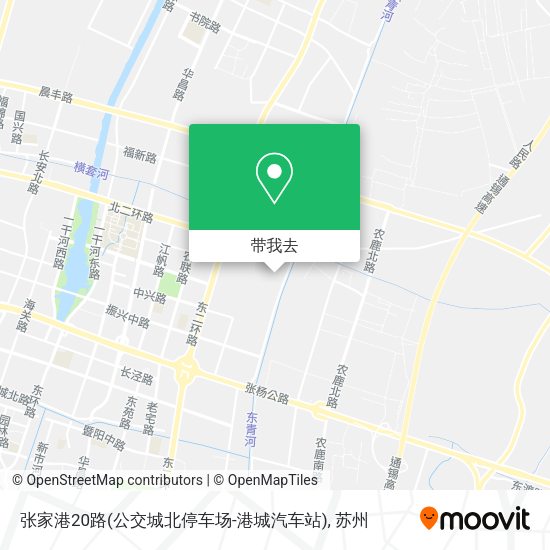 张家港20路(公交城北停车场-港城汽车站)地图