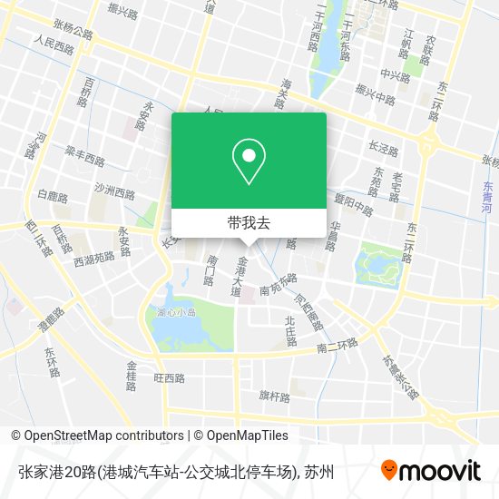 张家港20路(港城汽车站-公交城北停车场)地图