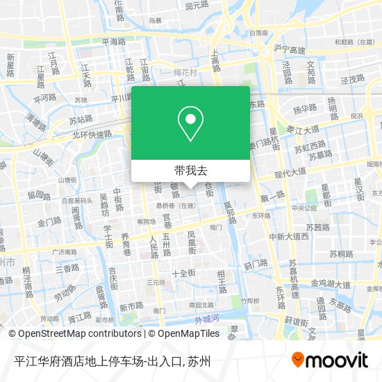 平江华府酒店地上停车场-出入口地图