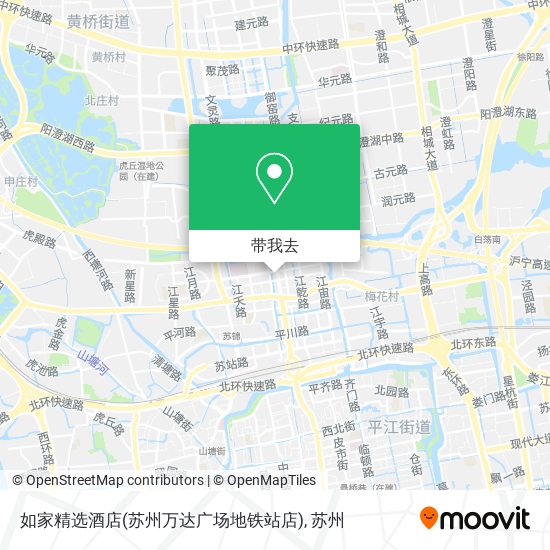 如家精选酒店(苏州万达广场地铁站店)地图