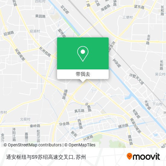 通安枢纽与S9苏绍高速交叉口地图