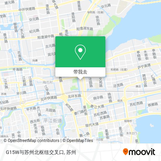 G15W与苏州北枢纽交叉口地图