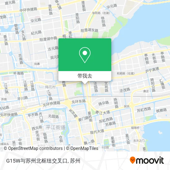 G15W与苏州北枢纽交叉口地图