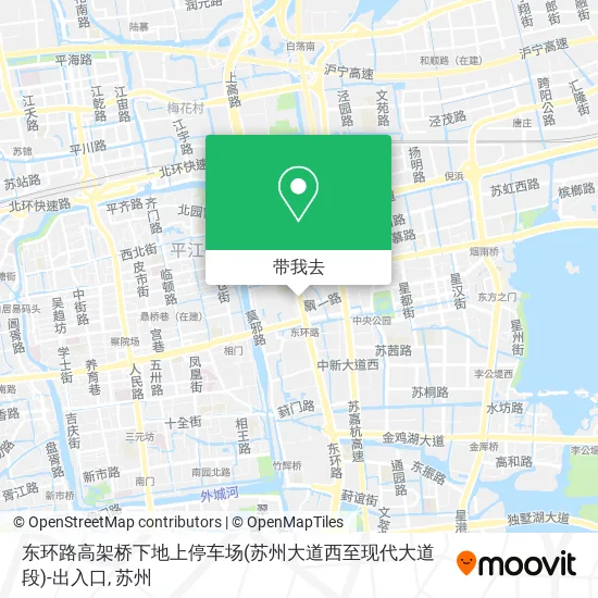 东环路高架桥下地上停车场(苏州大道西至现代大道段)-出入口地图