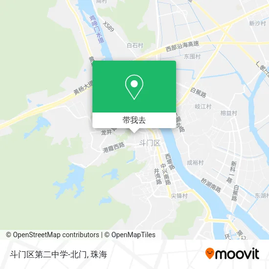 斗门区第二中学-北门地图