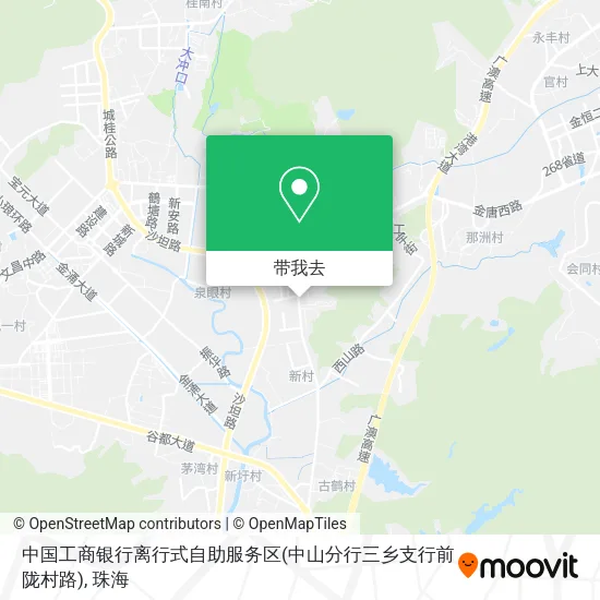 中国工商银行离行式自助服务区(中山分行三乡支行前陇村路)地图