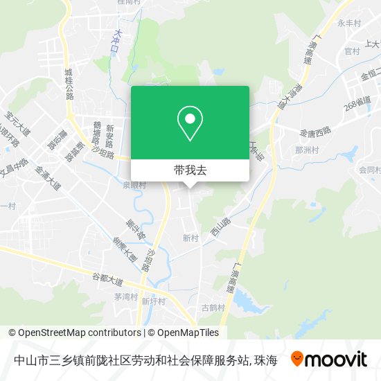 中山市三乡镇前陇社区劳动和社会保障服务站地图