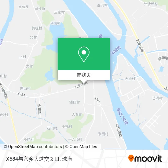 X584与六乡大道交叉口地图