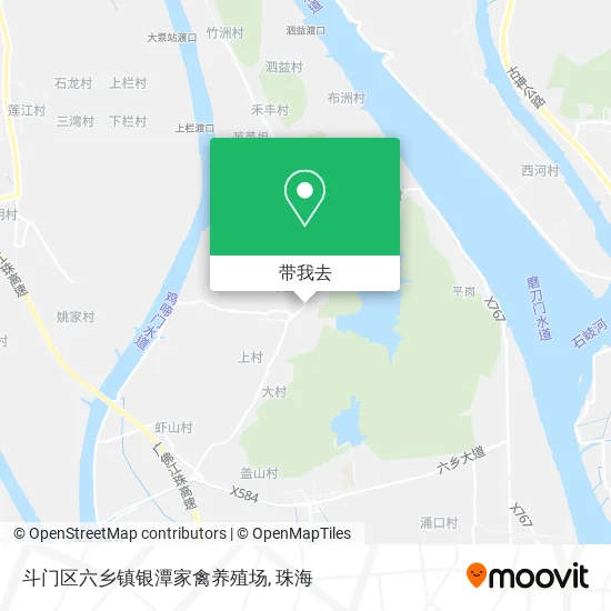 斗门区六乡镇银潭家禽养殖场地图