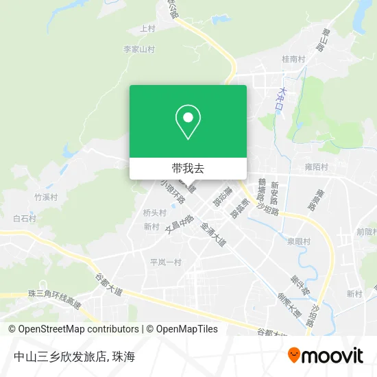 中山三乡欣发旅店地图