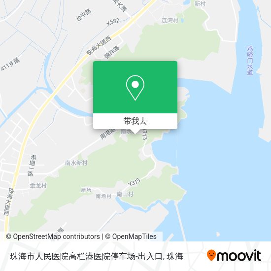 珠海市人民医院高栏港医院停车场-出入口地图