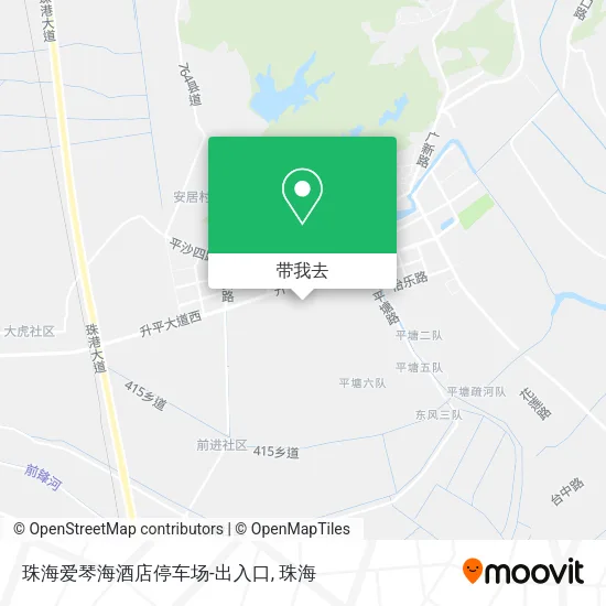 珠海爱琴海酒店停车场-出入口地图