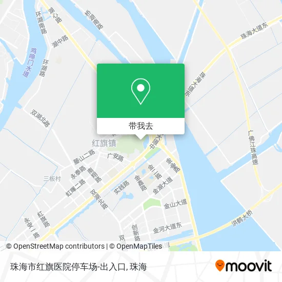 珠海市红旗医院停车场-出入口地图