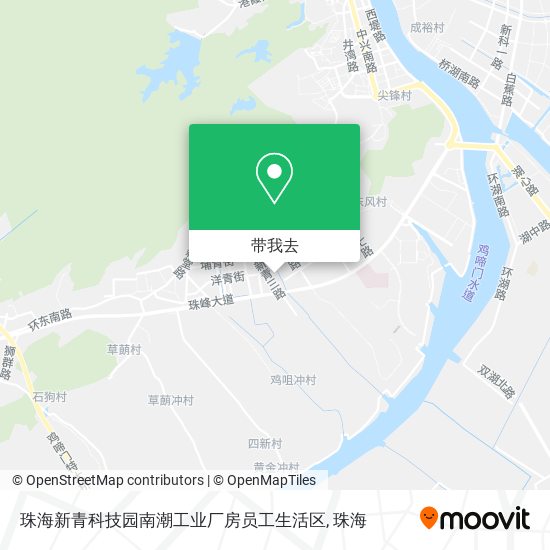 珠海新青科技园南潮工业厂房员工生活区地图