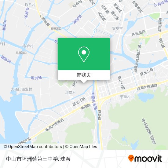 中山市坦洲镇第三中学地图