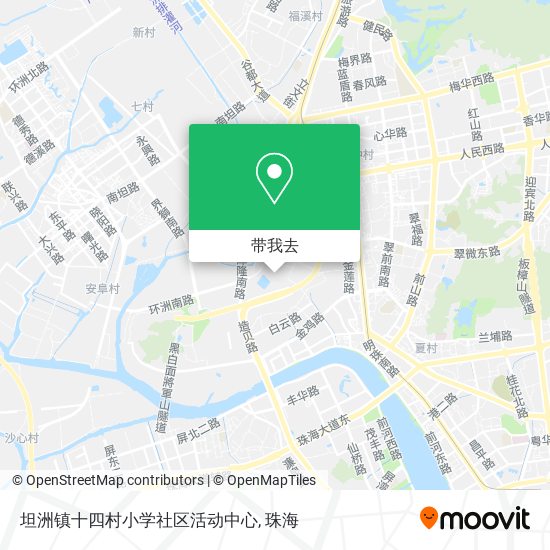 坦洲镇十四村小学社区活动中心地图