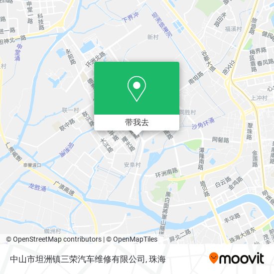 中山市坦洲镇三荣汽车维修有限公司地图