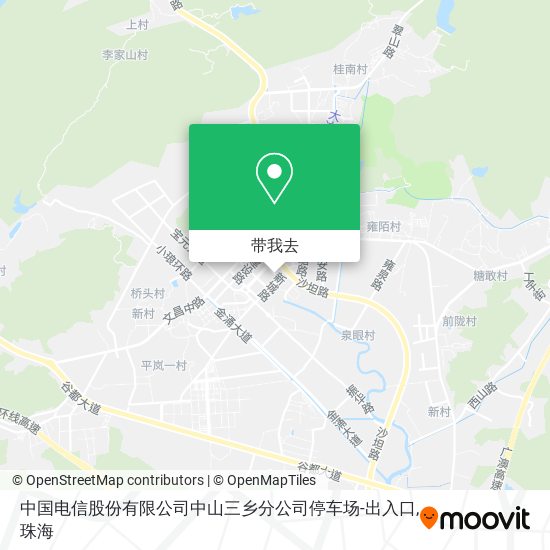 中国电信股份有限公司中山三乡分公司停车场-出入口地图