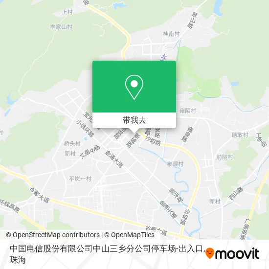 中国电信股份有限公司中山三乡分公司停车场-出入口地图
