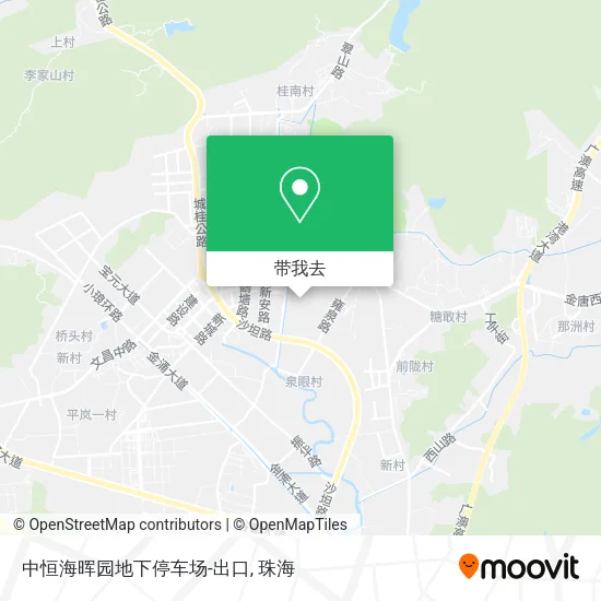 中恒海晖园地下停车场-出口地图