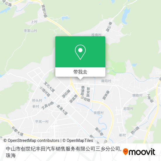 中山市创世纪丰田汽车销售服务有限公司三乡分公司地图