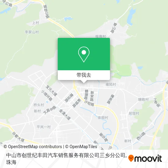 中山市创世纪丰田汽车销售服务有限公司三乡分公司地图
