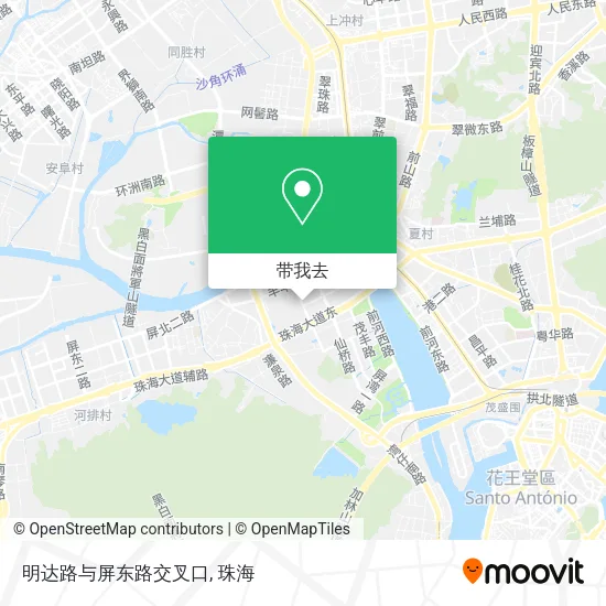 明达路与屏东路交叉口地图
