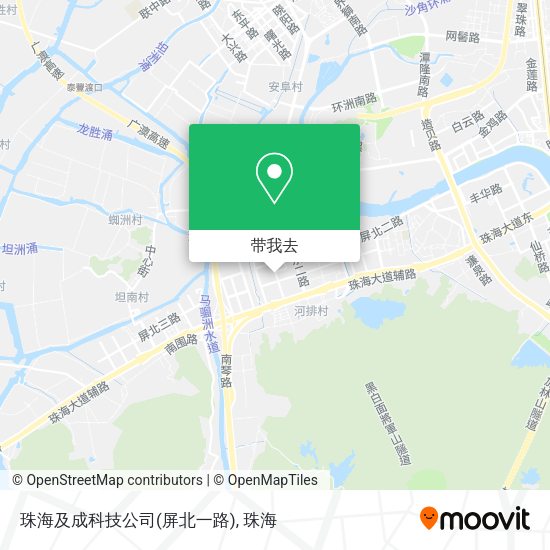 珠海及成科技公司(屏北一路)地图
