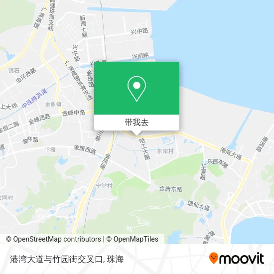 港湾大道与竹园街交叉口地图