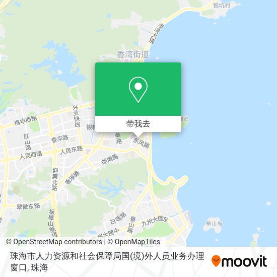 珠海市人力资源和社会保障局国(境)外人员业务办理窗口地图