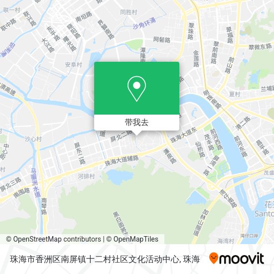 珠海市香洲区南屏镇十二村社区文化活动中心地图