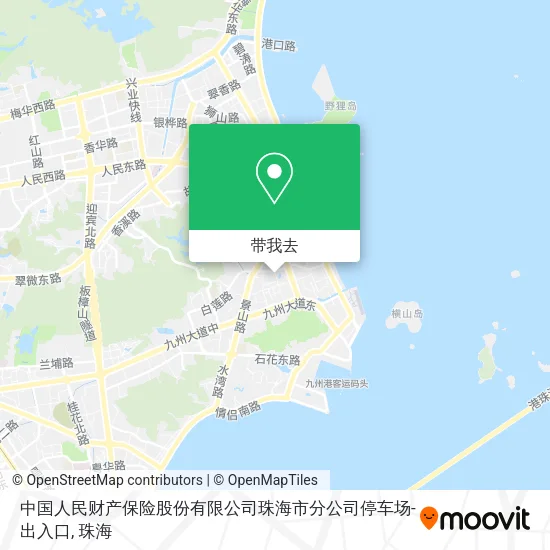 中国人民财产保险股份有限公司珠海市分公司停车场-出入口地图
